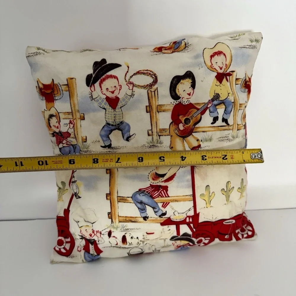 Michael Miller Lil Cowpokes Pillow Cover Removable Washable Cowboy Cowgirl